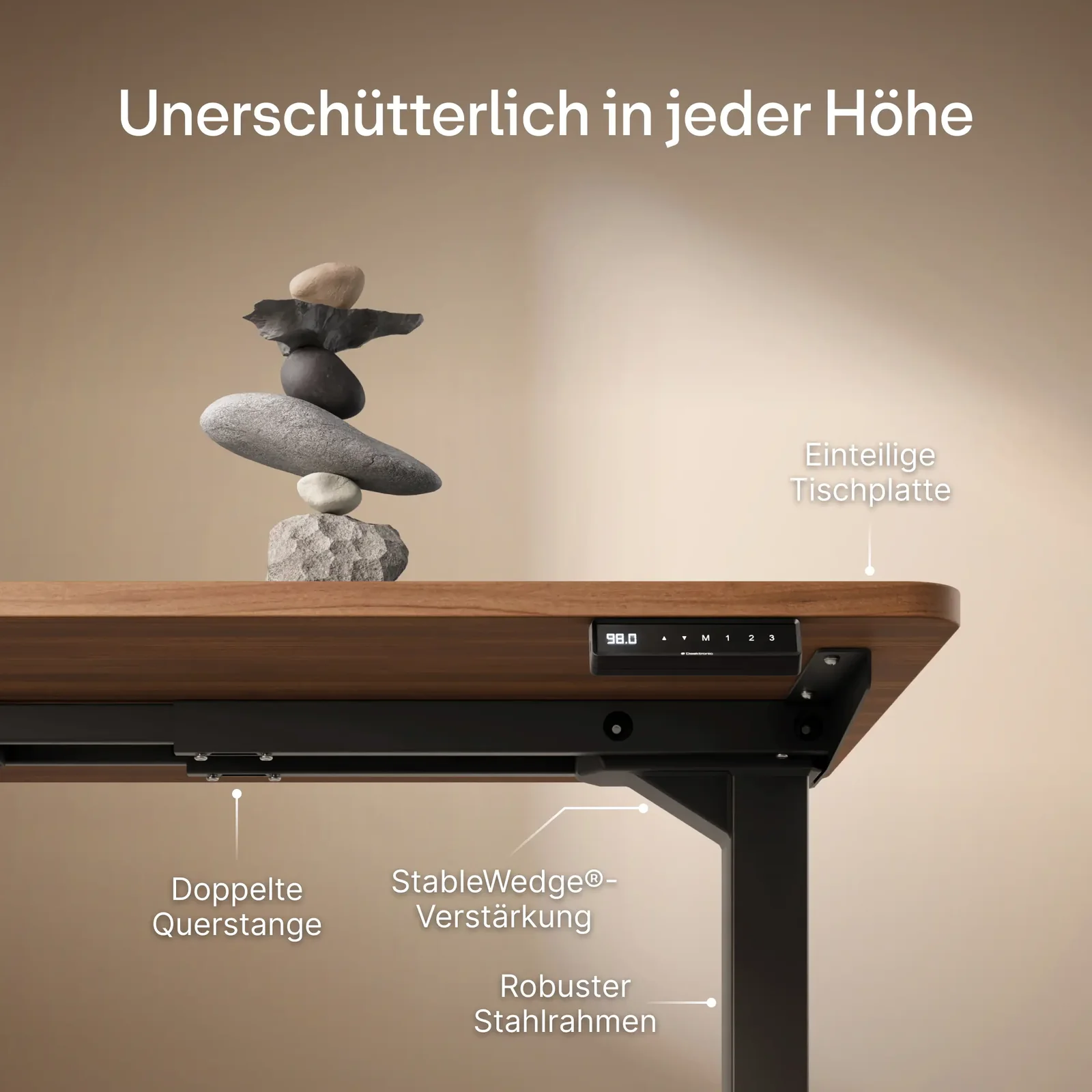Testtisch Konfigurierbar – 140x80 cm · Schwarz · Silber – Bild 1 von 4